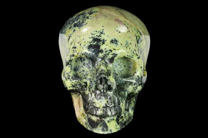 Realistic, Polished Yellow Turquoise Jasper Skull - Magnetic #151107